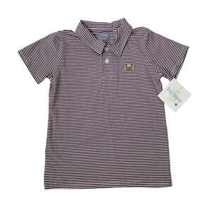 NWT Itsy Bitsy Size 8 Maroon Stripe Football Polo